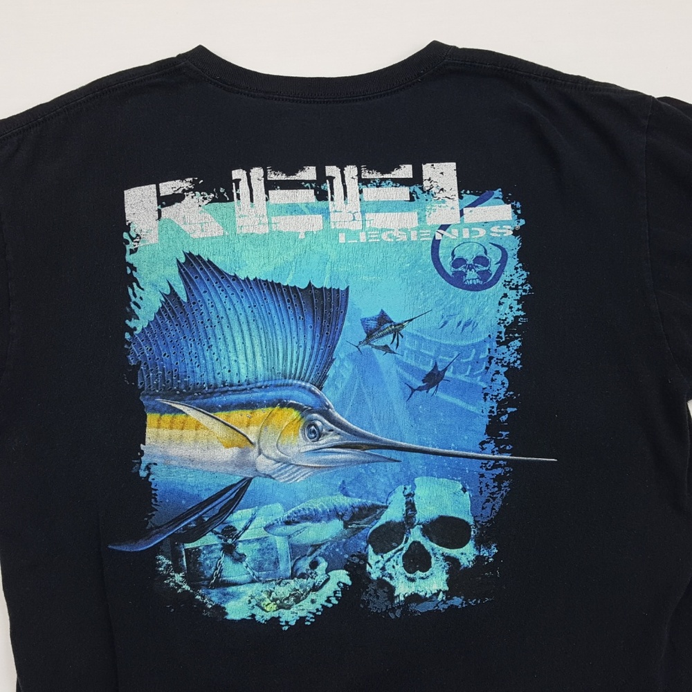 Reel Legends Men's T-shirt Size XL Black Sailfish - Picture 2 of 6